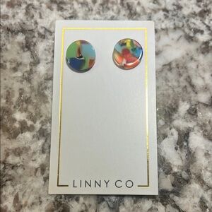 Colorful rainbow Round Earrings by Linny Co